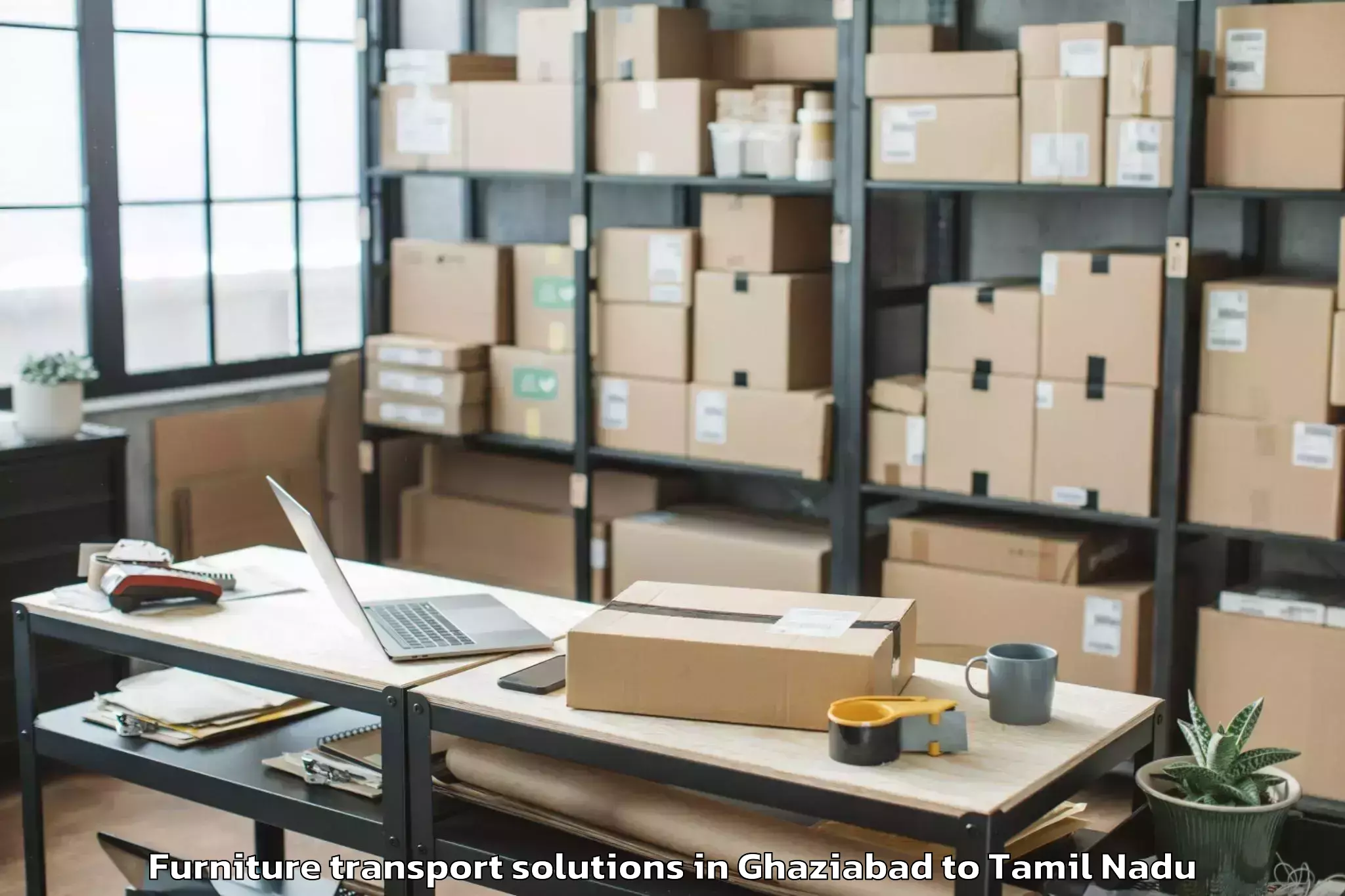 Hassle-Free Ghaziabad to Wallajah Furniture Transport Solutions